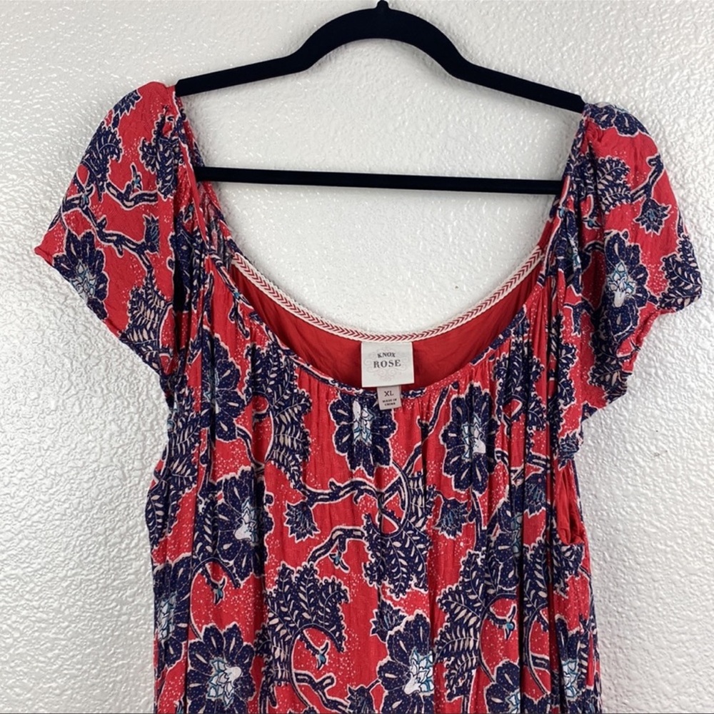 Knox Rose Maxi Floral Dress Bohemian Hawaiian Flowy Cap Sleeve Summer Spring